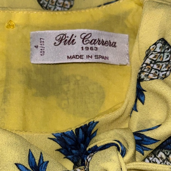 Girls Toddler 4T Pili Carrera Pleated Pineapple Print Dress - Picture 3 of 5